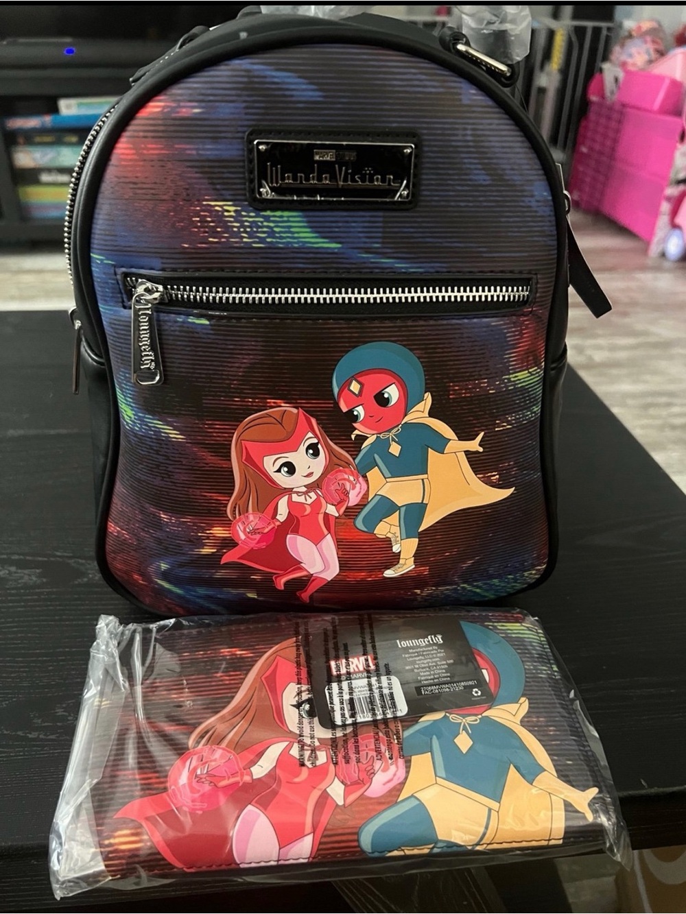 Loungefly Marvel Scarlet Witch & Vision Kids Mini Backpack - Black Multi